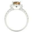 thumbnail image 4 of 3.84ct emerald cut champagne Zircon 18k white gold halo Bridal Wedding Engagement Promise Anniversary Ring for Women size 9.75, 4 of 7