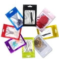 thumbnail image 4 of 50pcs Colorful Mylar Bags Ziplock Hang Bags with Clear Window for Jewelry Display Packaging Self Sealing Reusable Foil Pouch PURPLE 9x12cm, 4 of 6