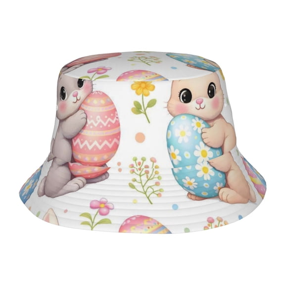 Easter Bunny Fisherman's Hat Lightweight and Breathable Sun Hat Suitable for Both Men and Women
