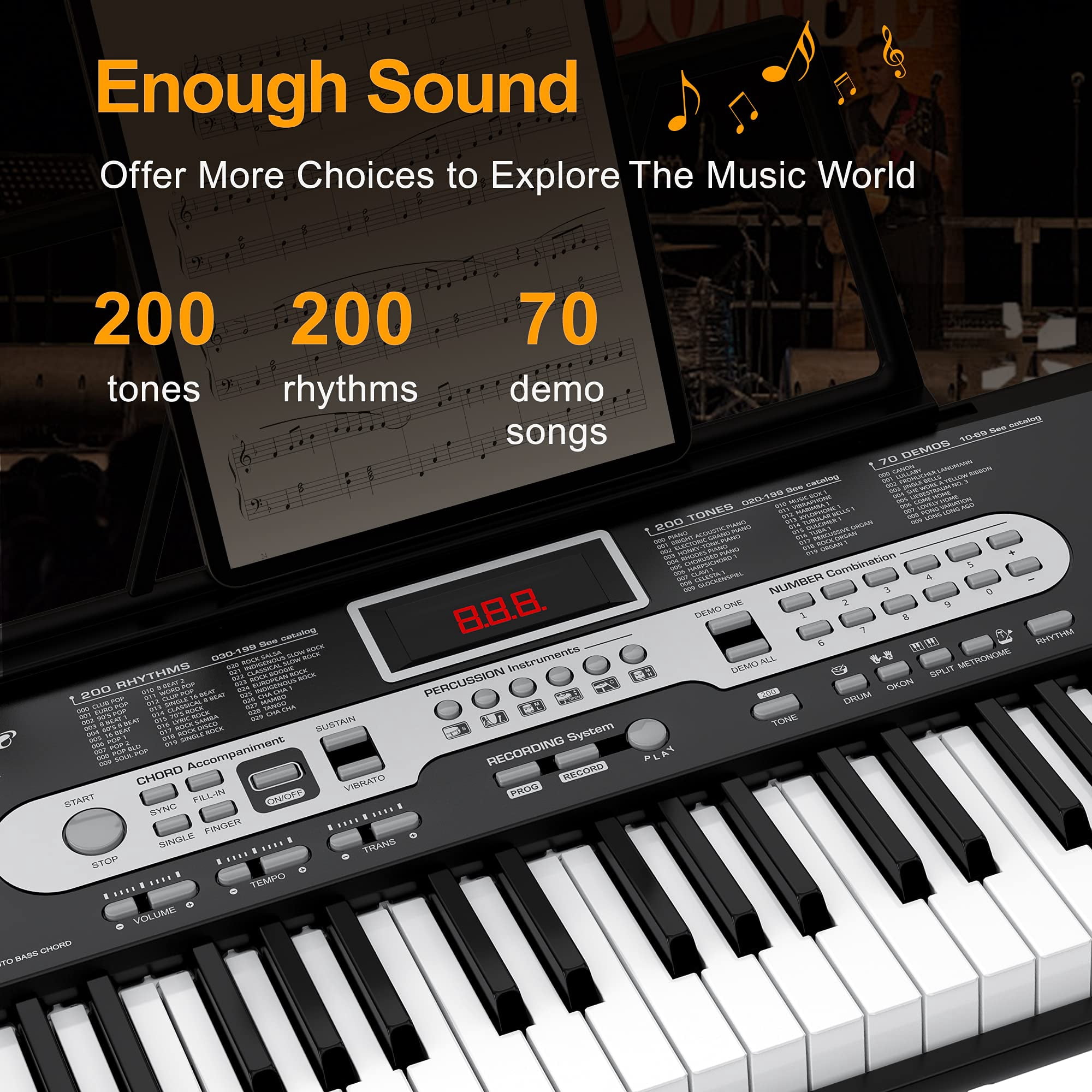 61 Key Premium Electric Keyboard Piano for Beginners