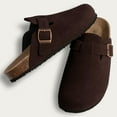 thumbnail image 1 of Goosecrect Sabots en Liège pour Femmes, Sandales d'Intérieur, Duveteuses, Douces, Confort, Chaussures « Potato », Mules à Semelle Intérieure en Peluche, Pantoufles, Pantoufles d'Hiver en Fourrure et Suède, 1 of 5