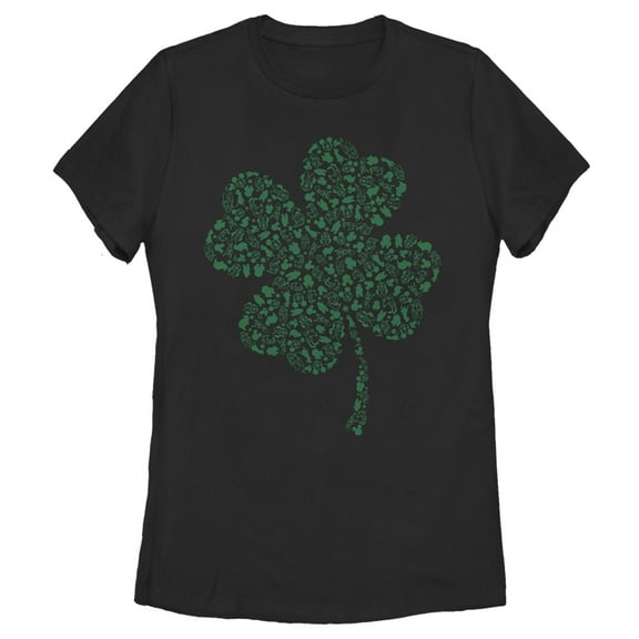 Women's Mickey & Friends Shamrock Friends Graphic Tee Black Large