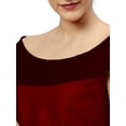 thumbnail image 4 of eloria Women's Blouse Boat Neck Filler Multicolor Sleeveless Top Color: Red & Maroon | Size: 44, 4 of 5
