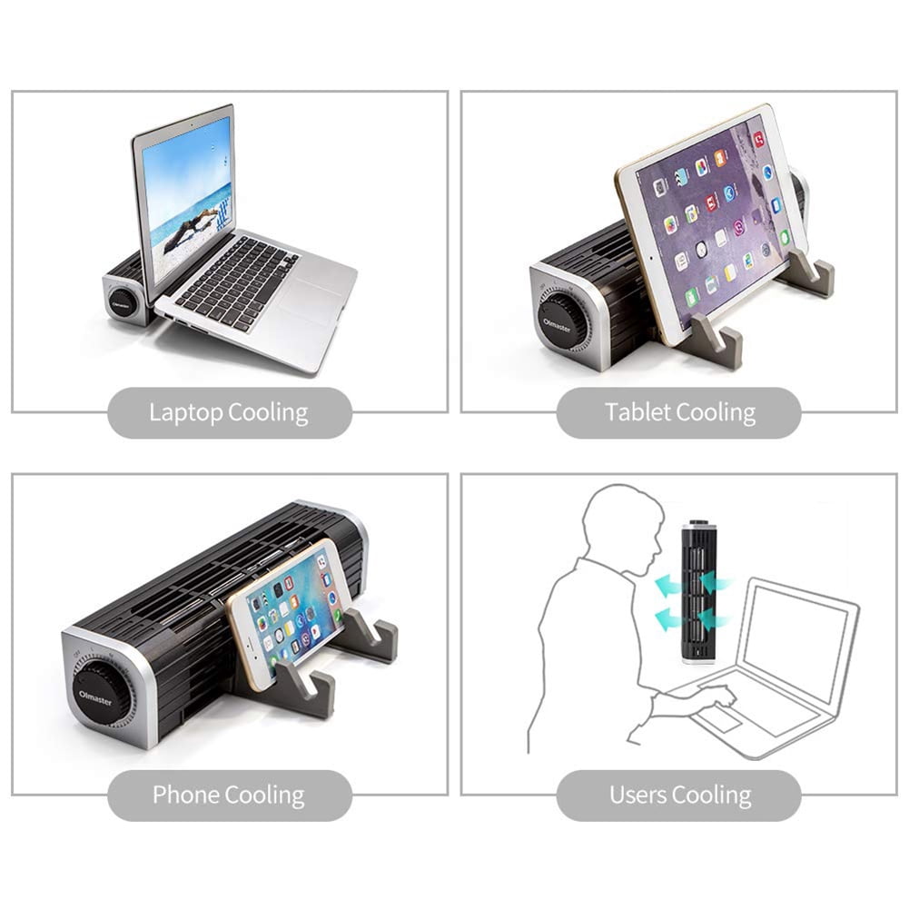 Naierhg Laptop Tablet Phone Power Cooler External USB Cooling Fan with Adjustable Stand