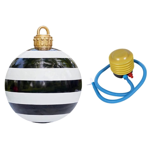 Globo inflable gigante de Navidad de PVC para decoración exterior, 50 cm Rayas Blancas Negras