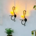thumbnail image 5 of Sziqiqi Chrismas Decor Table Centerpieces Wall Candle Holder Black Iron Candle Sconces for Home Living Room Dinning Room Decor Set of 2, 5 of 7