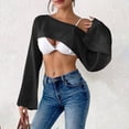 thumbnail image 2 of AGWOLF Women's Crochet Knit Cover Ups Beach Hollow Out Crop Swimsuit Cover Up Top Vacation Bathing Suits Swimwear Black Free Size, 2 of 6