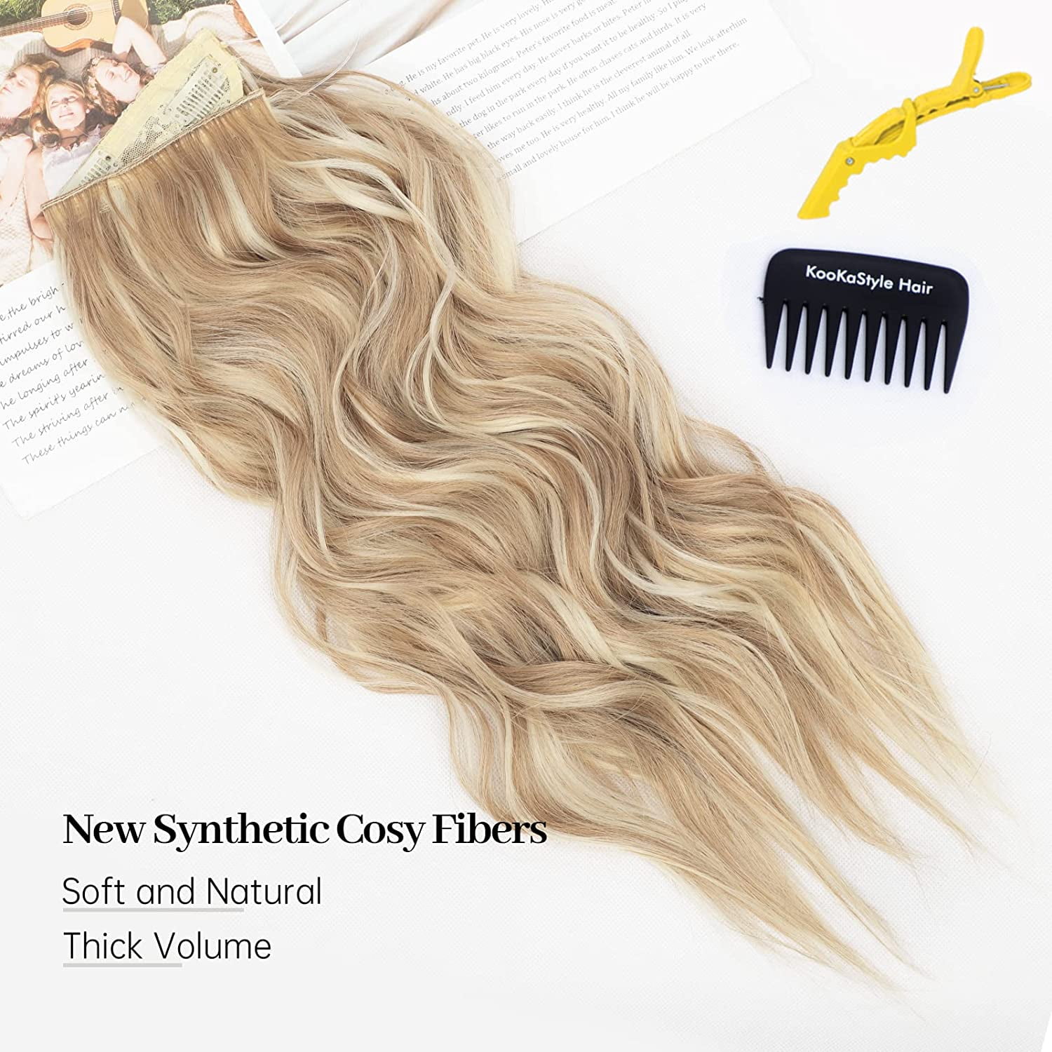 Invisible Wire Hair Extensions with Transparent Wire Adjustable