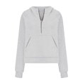 thumbnail image 5 of Huesdet Women's Half Zip Pullover Sweaters Crochet Lapel Collar Long Sleeve Knit Solid Color Jumper Tops Grey,XXL, 5 of 6