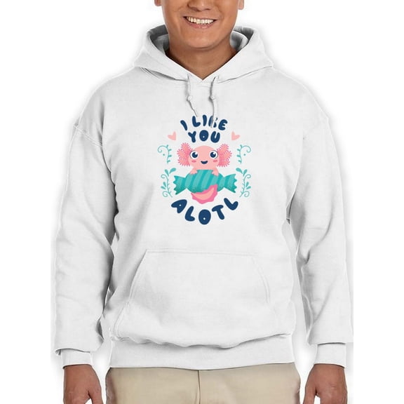 I Like You Alotl Hoodie Men -Smartprints Designs, Male 3X-Large