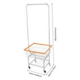 thumbnail image 2 of Silver+Orange Laundry Cart with 4 Wheels and Hanging Rack, Metal Wire Laundry Hamper with Storage Basket and Shelf,Steel Frame Laundry Sorter Cart, 110 lbs Load Capacity, 2 of 16