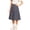 1-Grey, variant on High Waist A Line Pleated School Skirt, Knee Length Student Uniform Skirt, Soft Casual Midi Skater Skirt Back to School Outfit 2-Black 13-14 Years