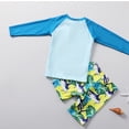 thumbnail image 5 of Atogsazn Children's Boys Rashguard Swimsuits Printed Long Sleeve Swimwear and Shorts Bathing Suit Clothes Summer Light Blue 4-5 Years, 5 of 9