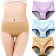 thumbnail image 2 of PMVFHDE 3-Pack Womens Menstrual Underwear Lace Medium Waist Cotton Period Briefs Panties For Women B，XXL, 2 of 3