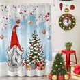 thumbnail image 5 of Dwarf Pine Tree Xmas Ball Snowflake Shower Curtain for Bathroom, Winter Fir Leaves Blue Ombre Waterproof Shower Curtains Washable Quick Dry with Hooks Bathtub Curtains 36x72IN, 5 of 9