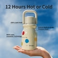 thumbnail image 4 of HOLOHOLO Small Thermal Insulated Tumbler with Carry Handle 316 Stainless Steel Water Bottle for Hot and Cold Beverages White with dots, 4 of 6