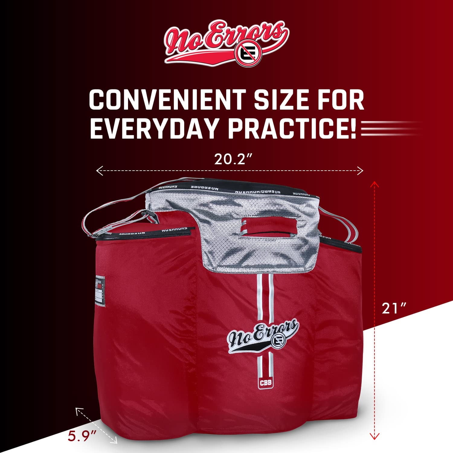Coaches Ball Buddy Baseball Coach Bag - Heavy Duty Baseball Equipment Bag for Coaches with Built-in Cooler - Holds 6 Gallon Bucket of Balls and Coaching Equipment