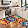 thumbnail image 3 of Kitchen Rugs Sets Of 2,Colorful Rainbow Tie Dye Spiral Pattern Anti Fatigue Kitchen Mat Rugs Non Slip Washable,Decorative Kitchen Floor Mats for Kitchen,Sink,Laundry,17"x47"+17"x47", 3 of 5