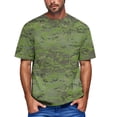 thumbnail image 2 of Dresfit Camo Shirt for Men Crew Neck Short Sleeve Tennis Tees Camouflage Big and Tall Musle Work Out T Shirts Relaxed Fit Lightweight Tops Green 3XL, 2 of 6