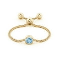 thumbnail image 2 of Angara Natural 0.1 Ct. Aquamarine Stackable Ring in 14K Yellow Gold for Women (Ring Size: 7.5), 2 of 9