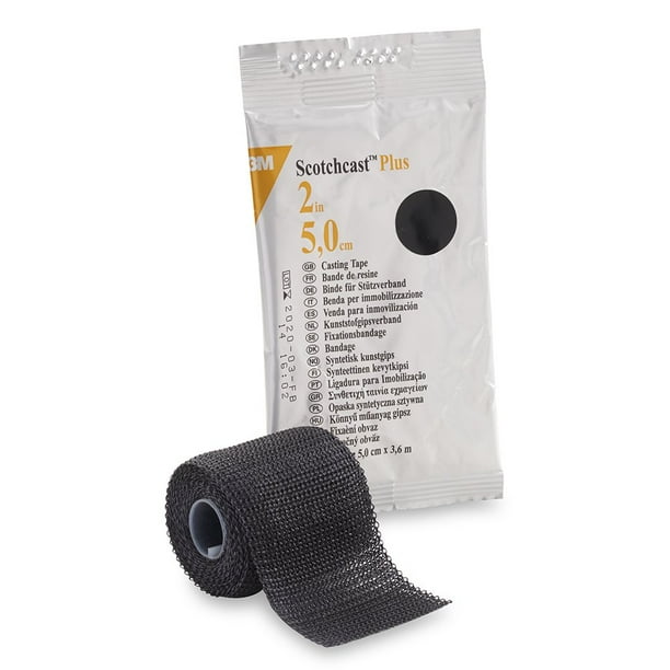 3M Scotchcast Plus Cast Tape 2 Inch X 12 Foot Fiberglass Black, 82002A