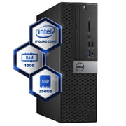 Restored Dell 7050 Desktop, Intel i7-6500 Quad-Core 3.4GHz, 16GB DDR4, 250GB HD, 250GB SSD, Windows 10 Pro (Refurbished)