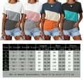 thumbnail image 2 of Askfv Women's Tops Short Sleeve Casual T Shirt Color Block Shirt Loose Pullover Top, 2 of 4