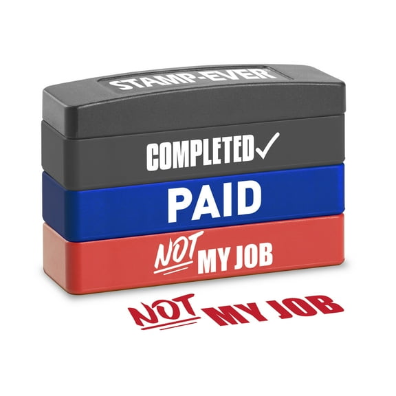 Stamp-Ever Stakz 3-in-1 Message Stamp – Includes "Completed", "Paid" and "Not My Job" Messages