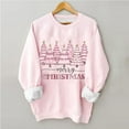 thumbnail image 2 of Lovskoo Sweatshirt for Women Christmas Printed Long Sleeves Blouse Round Neck Casual Tunic Tops Pink, 2 of 4