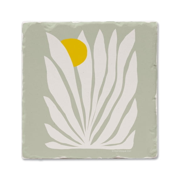 Thirstystone Mint Fan Leaf Single Tumbled Tile Stone Coaster Create Your Own Set