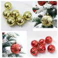thumbnail image 5 of 6PCS Christmas Baubles, Shiny Red & Gold Hanging Ornaments, Striped Plastic Tree Decorations, Holiday Party Decor, Festive Tree Hanging Balls for Home, Office & Indoor Decor, 5 of 9