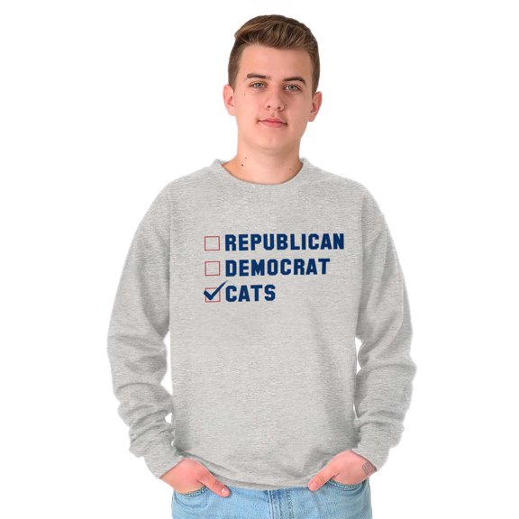Cat Political Funny Election Politics Sweatshirt for Men or Women Brisco Brands S