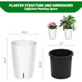 thumbnail image 2 of Riedhoff 15.7" Tall Round Planter Pots, Built-In Drainage, Self-Watering, 2 Count, White, 2 of 9