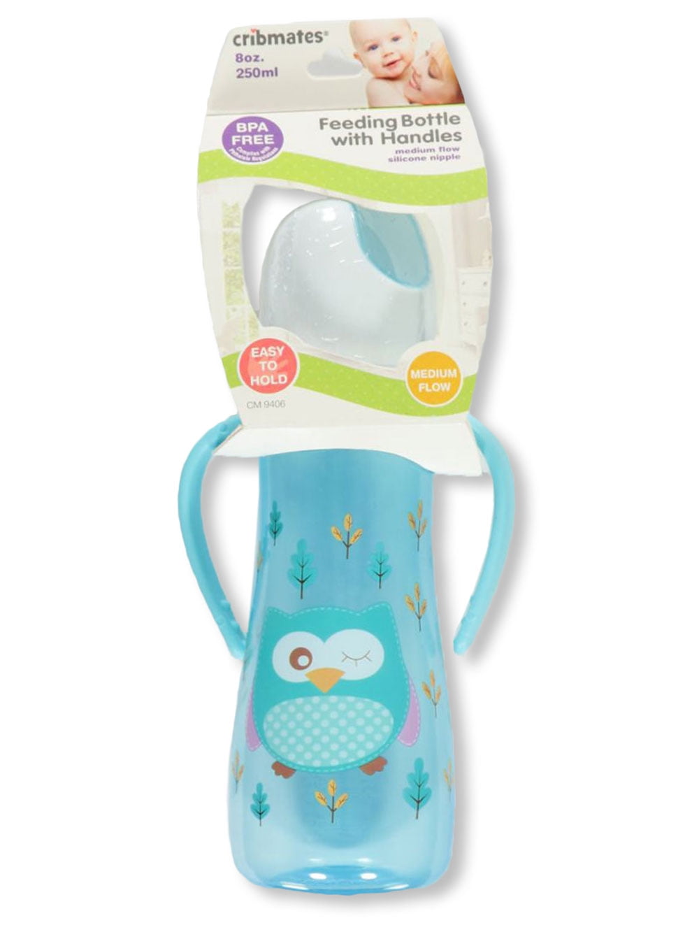 Cribmates Feeding Bottle with Handles (8 oz.) blue, one size
