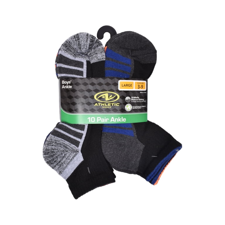 Athletic Works Boys Cushioned Ankle Socks 10-Pack photo 2