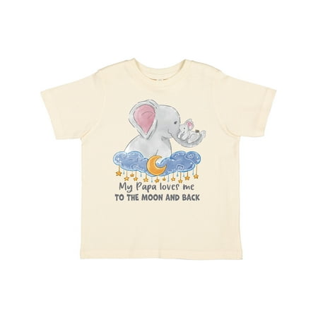 

Inktastic My Papa Loves Me to the Moon and Back Elephant Family Gift Toddler Boy or Toddler Girl T-Shirt