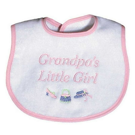 Raindrops Baby Girls "Grandpa"S Little Girl" Embroidered Bib, Pink
