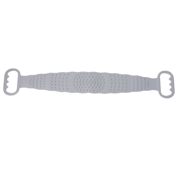 Toalla de baño de silicona, toalla de ducha, banda exfoliante de tira larga, toalla de baño, herramienta depuradora de barro para ducha (gris)