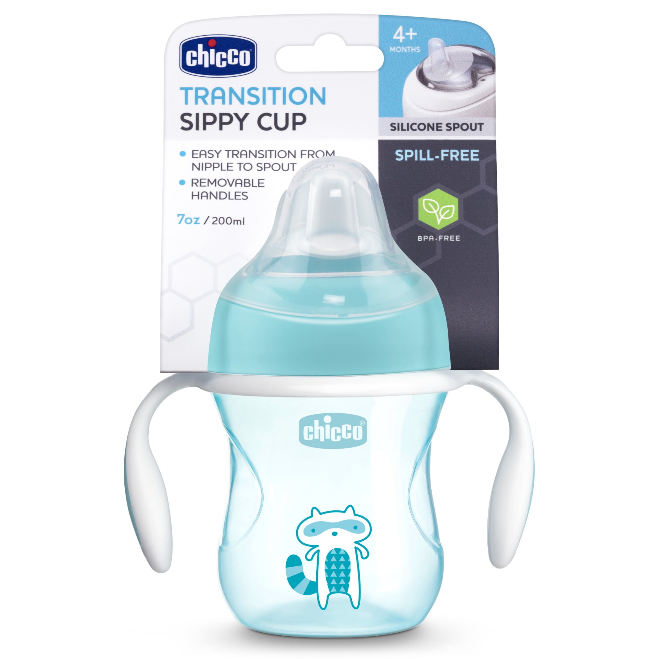 Chicco 7oz. Silicone Spout Transition Sippy Cup, 4m+ - Blue, New