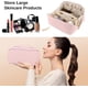 thumbnail image 5 of Travel (Pink)Makeup Bag, Travel Large Capacity Makeup Bag with Handle and Divider, Waterproof PU for Women Toiletry Storage Bag Multifunction Leather, 5 of 5