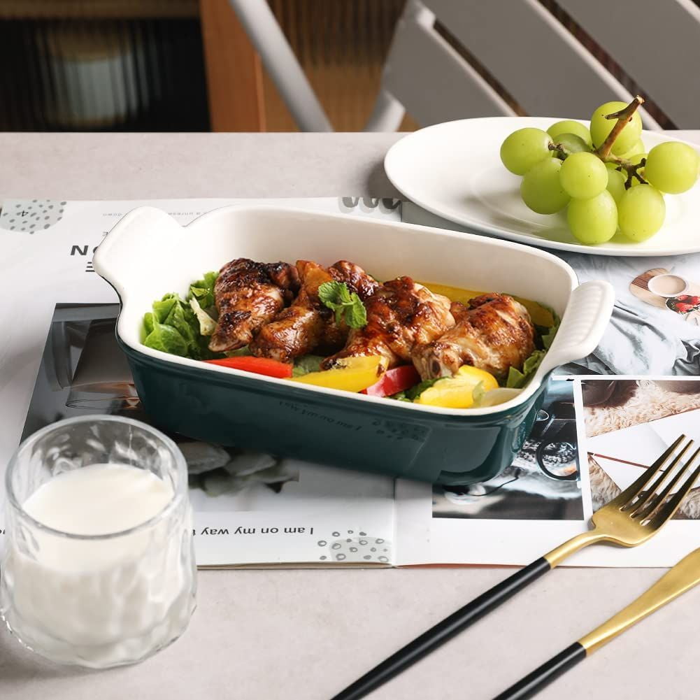 Green Lid Rectangular Oven Dish With Lid Borosil Rectangular Dish