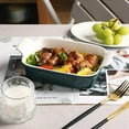 thumbnail image 3 of SWEEJAR Ceramic Small Baking Dish, 28 Oz Rectangular Lasagna Pan, Casserole Dish for Cooking, Cake,7.6 x 5.7 x 2 inch,Jade, 3 of 6