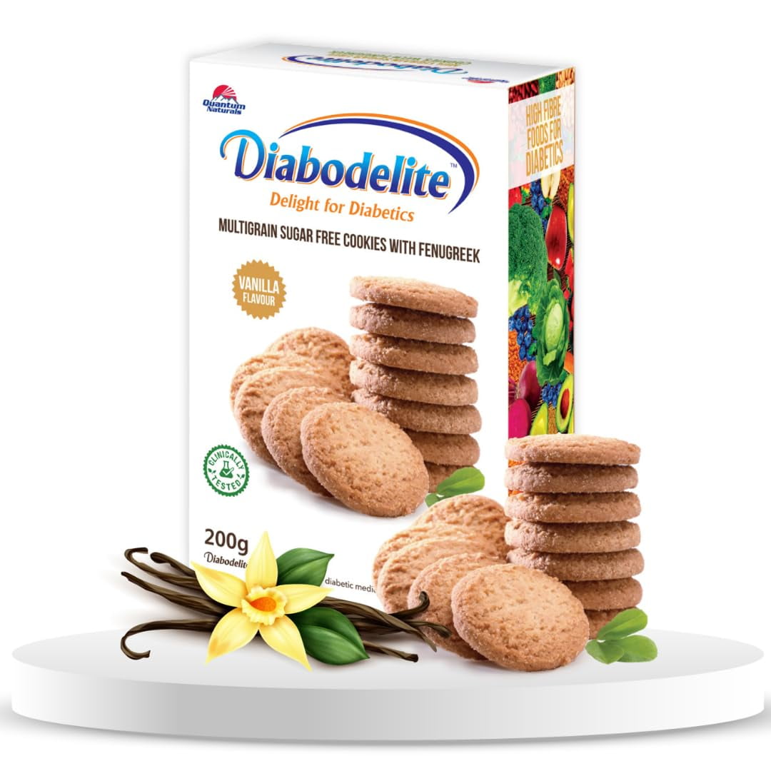 Diabodelite 200G Cookies Vanilla Flavour Delight For Diabetics