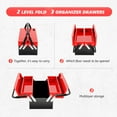 thumbnail image 3 of DNA Motoring TOOLS-00410 Red 18" 2 Level Multi-Function Foldable Repair Tool Box Storage With Lock Hole + Drawers + Handle, 3 of 7