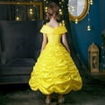 thumbnail image 3 of Belle Costumes for Girls Kids Princess Belle Dress Up Birthday Christmas Party with Accessories 3T 4T(E39), 3 of 9