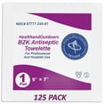 thumbnail image 1 of BZK Antiseptic Moist Towelette 5" x 7" Wipe (125 Count) Hand & Body Cleansing Wet Napkins Alcohol-Free Individually Wrapped Towels, 1 of 5