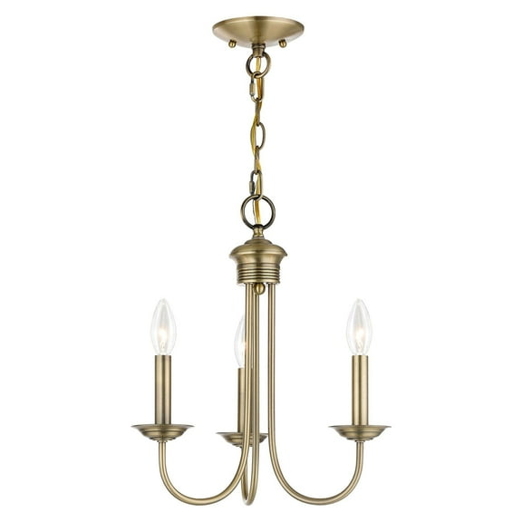 Livex Lighting Estate 3 Light Chandelier in Antique Brass