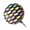 Color dots on black, variant on Light weight Bike Bells Features Tire Shape Rotating Mechanism And Crisp Tone For Daily Commute