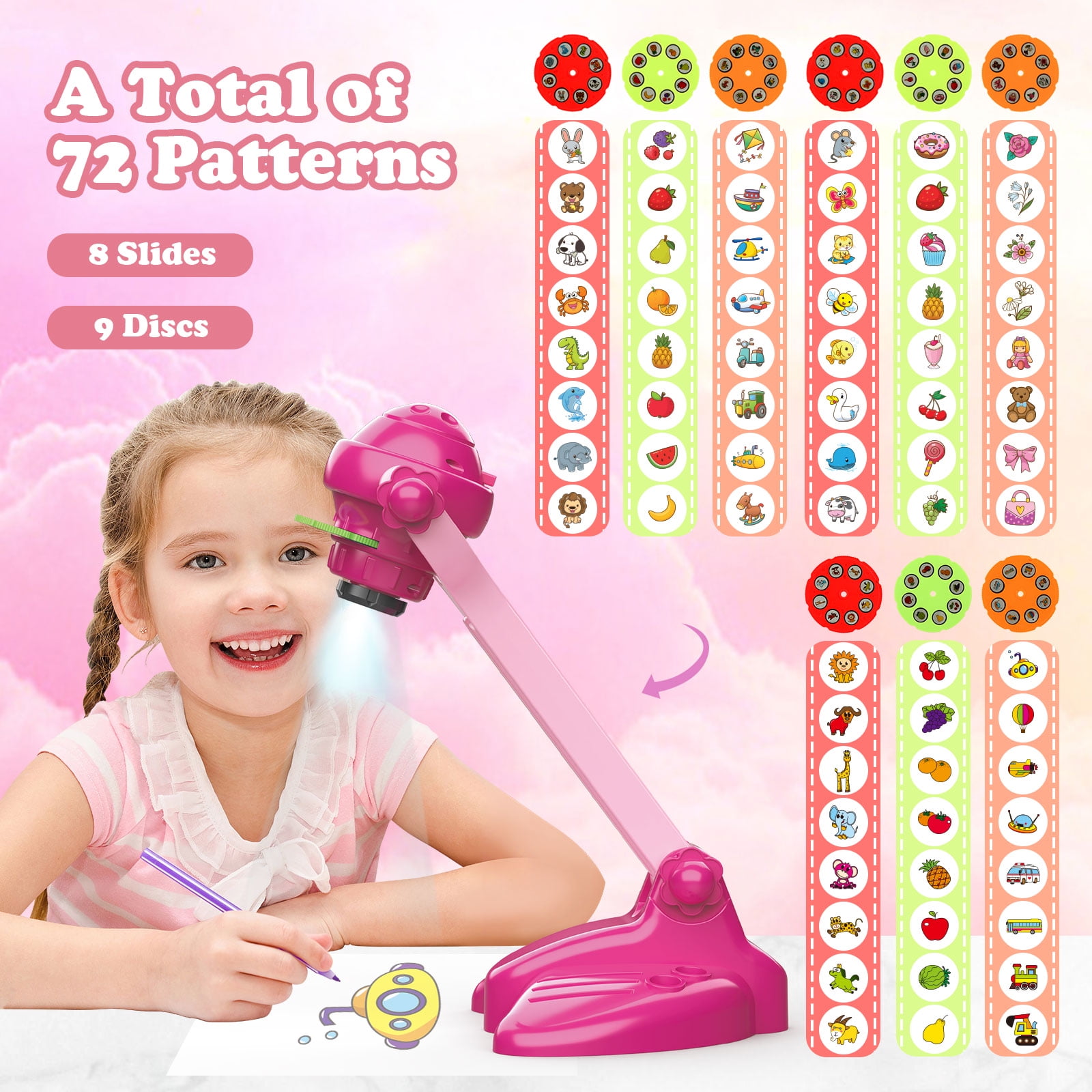 Konijiwa Drawing Projector Set,Coloring & Tracing Art Kit Gift for 3+ Year Old Girls