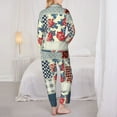 thumbnail image 6 of Goofa Patchwork In Country Style Printed Women’s 2 Piece Pajama Set Super,Pajamas Women's Long Sleeve Sleepwear Soft Button Down Loungewear Pjs Lounge Set Nightwear-X-Large, 6 of 9